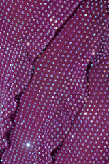 Embellished Ruffle Mini Dress in Plum