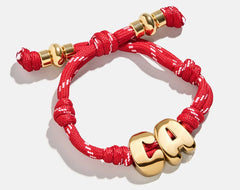 Knotty Initial Custom Bracelet - Cherry Red Double Letters