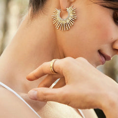 Jaskamal Earrings - Gold/Pavé