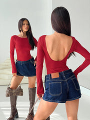 Beresford Long Sleeve Bodysuit Wine