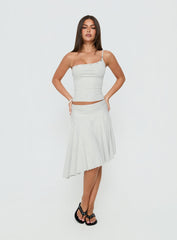 Mimmi Asymmetrical Midi Skirt Grey